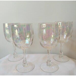 Set Of 4 Iradesent Fostoria Firelight Wine Glass 6"3/4x3" New